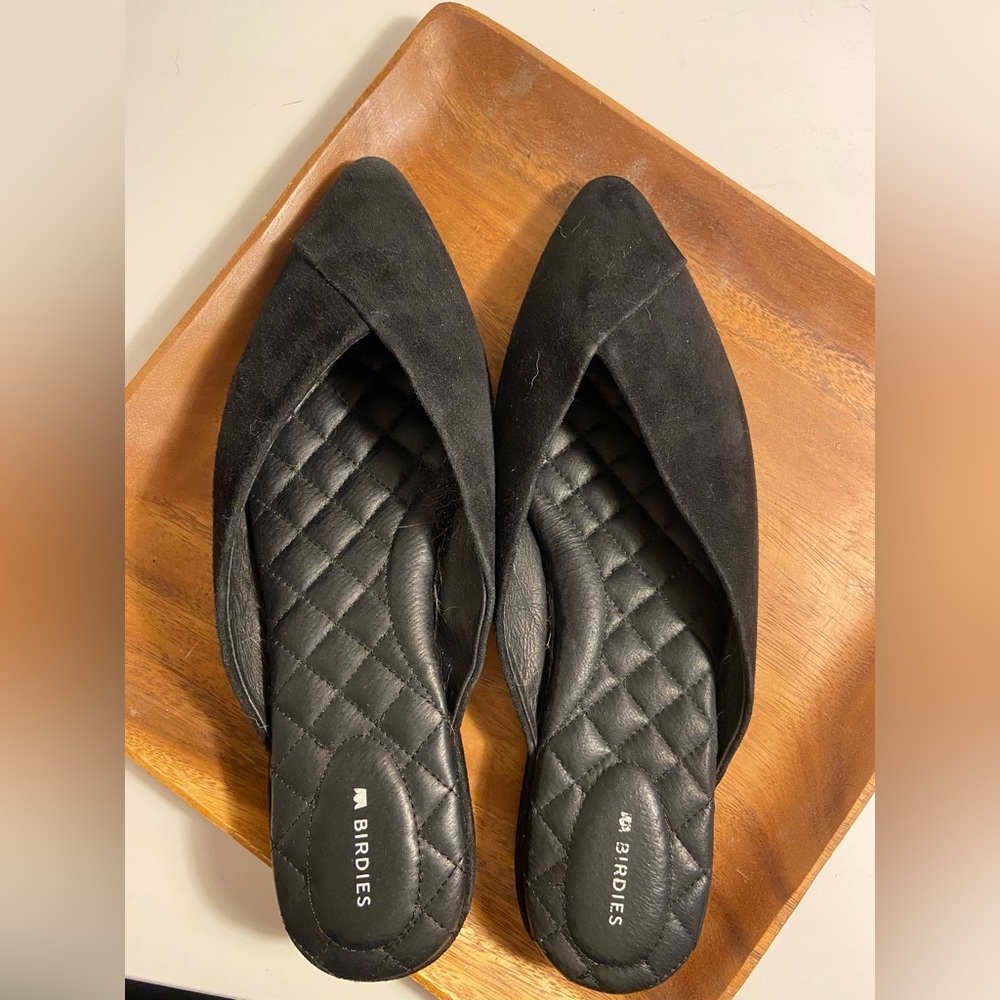 Birdies The Swan in Black Suede— size 10